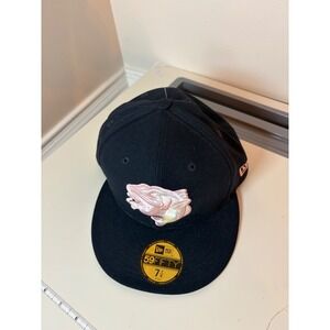 New Era Gwinnett Stripers Hat Mens 7 1/4 59FIFTY Mothers Day Navy Pink Fitted